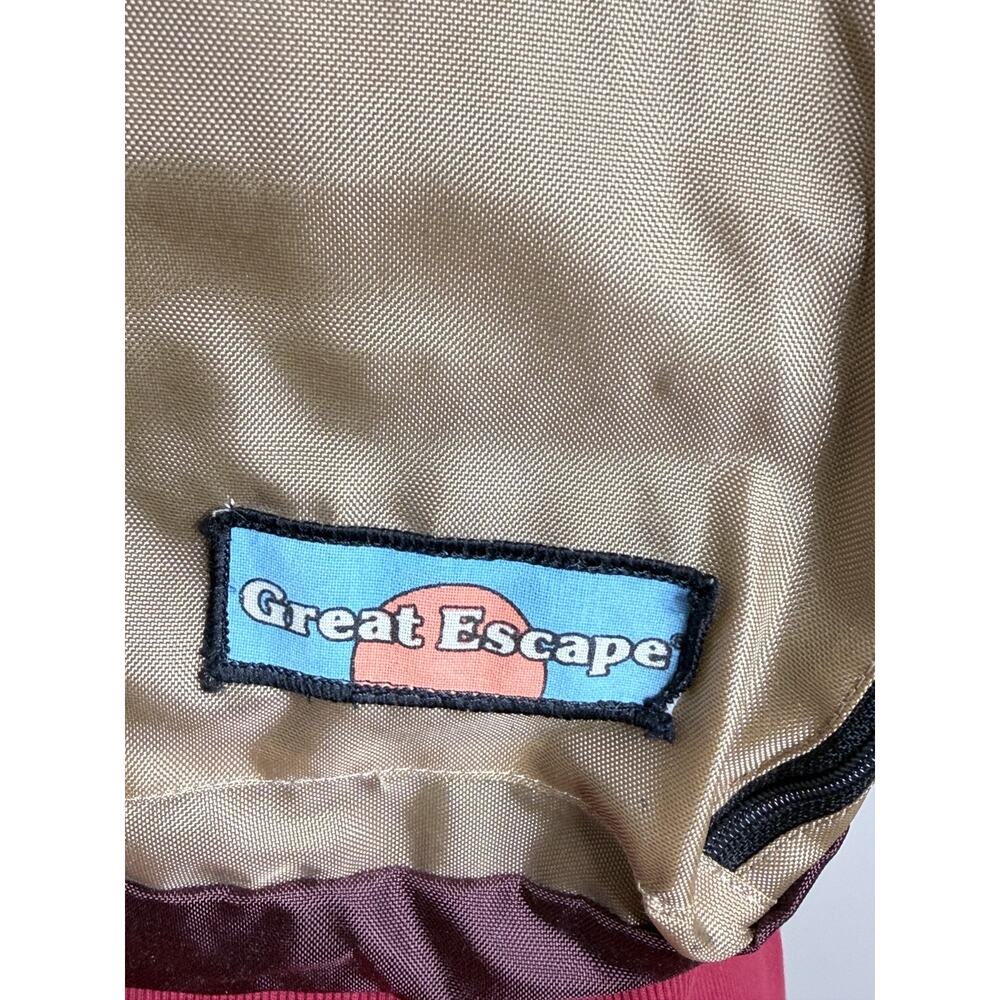 Vtg. 90s Great Escape Backpack Burgundy and Tan - Picture 2 of 5